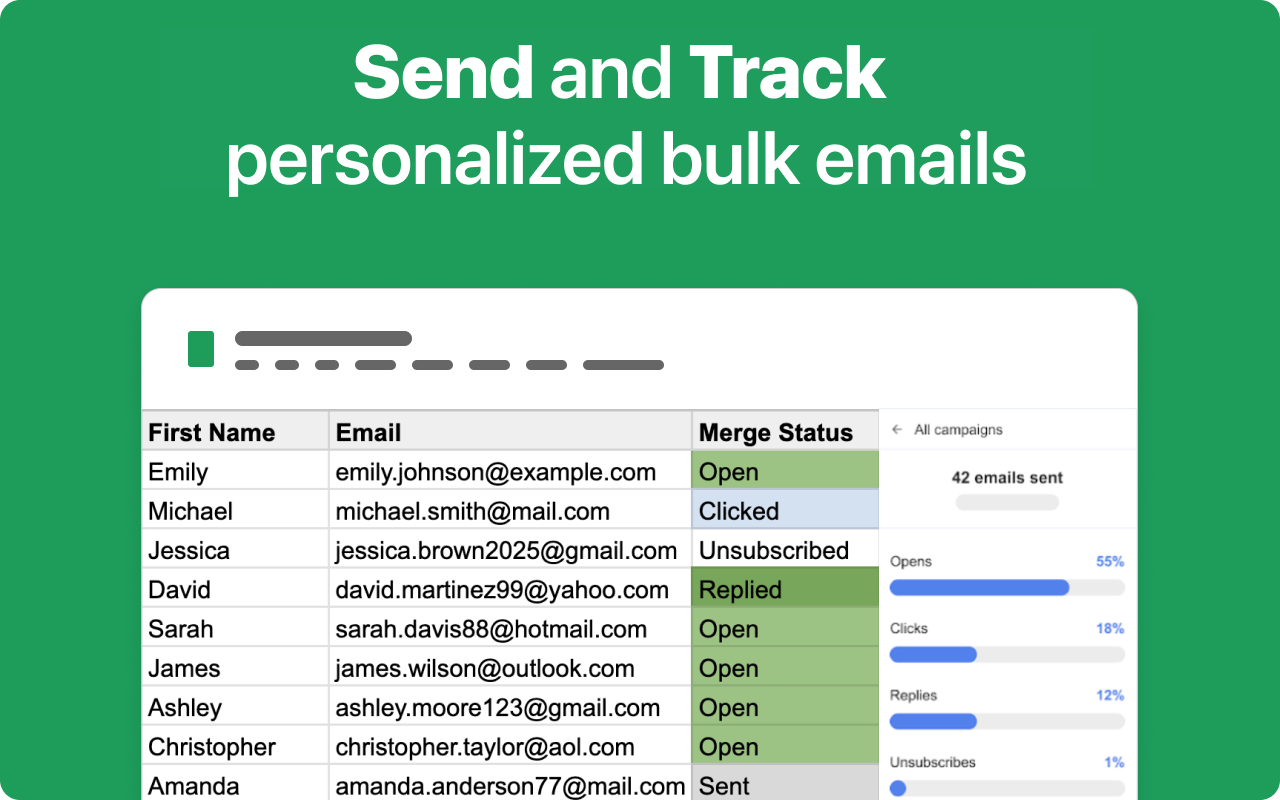 Mail Merge Campaign Tracking Interface