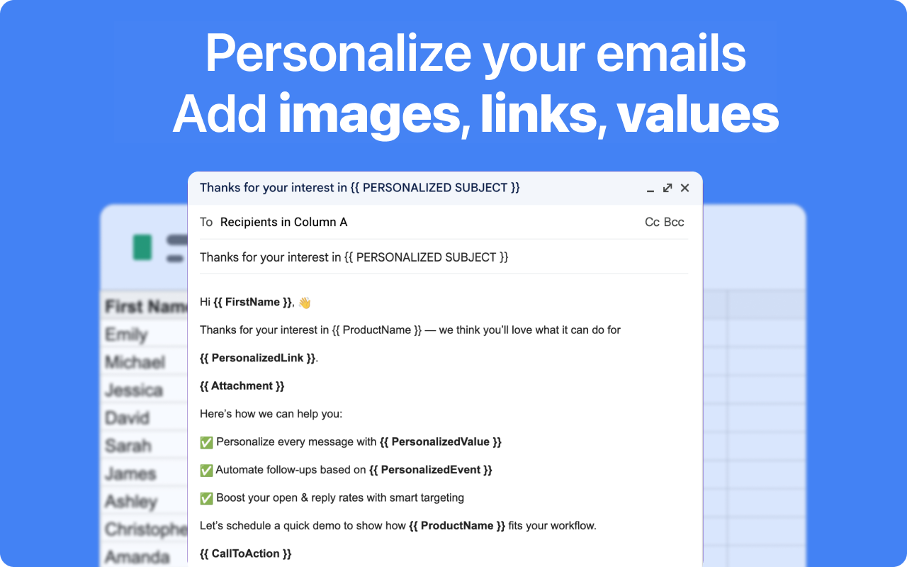 Email Personalization Interface