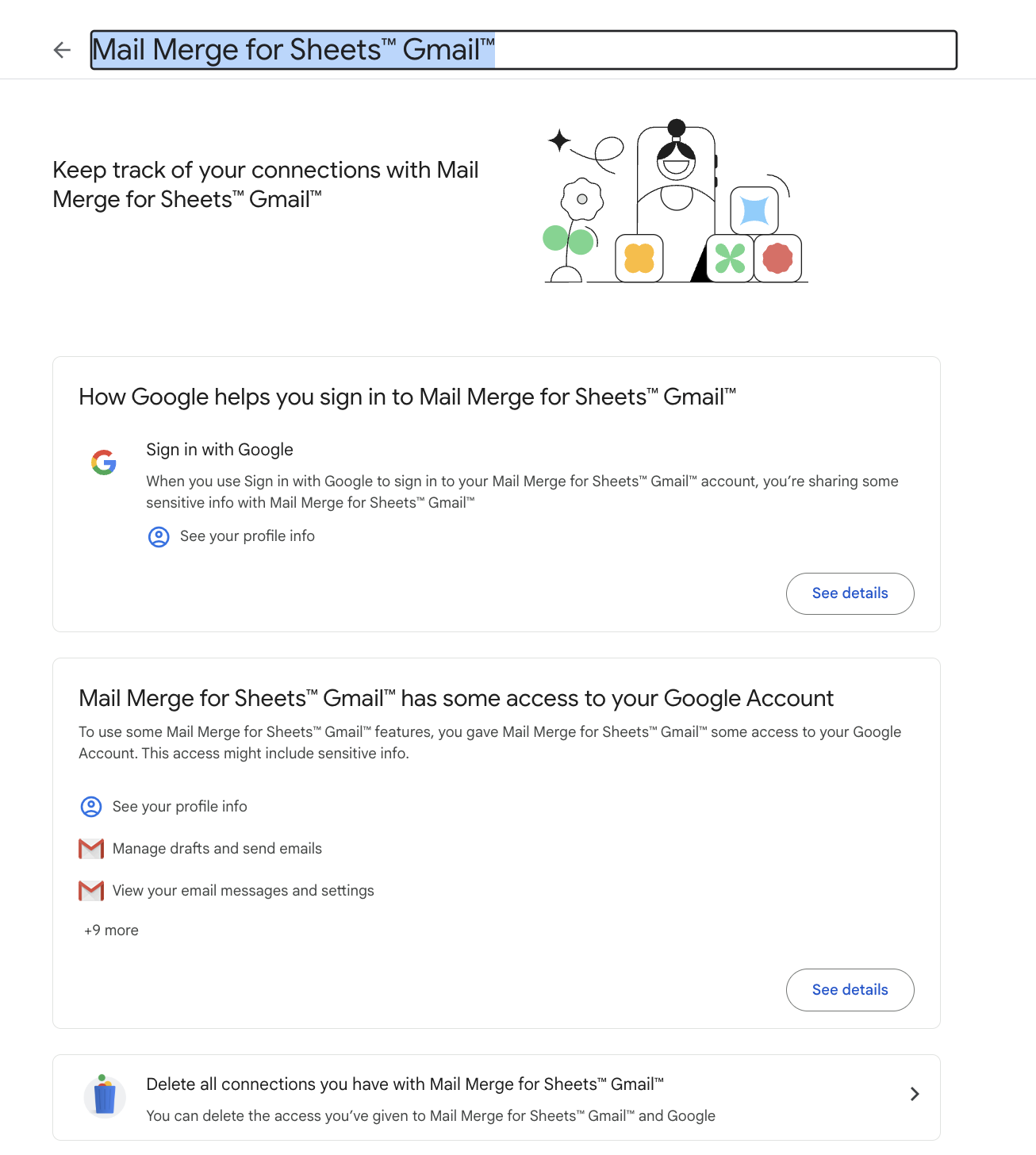 Mail Merge for Sheets™ Gmail™ - revoke access