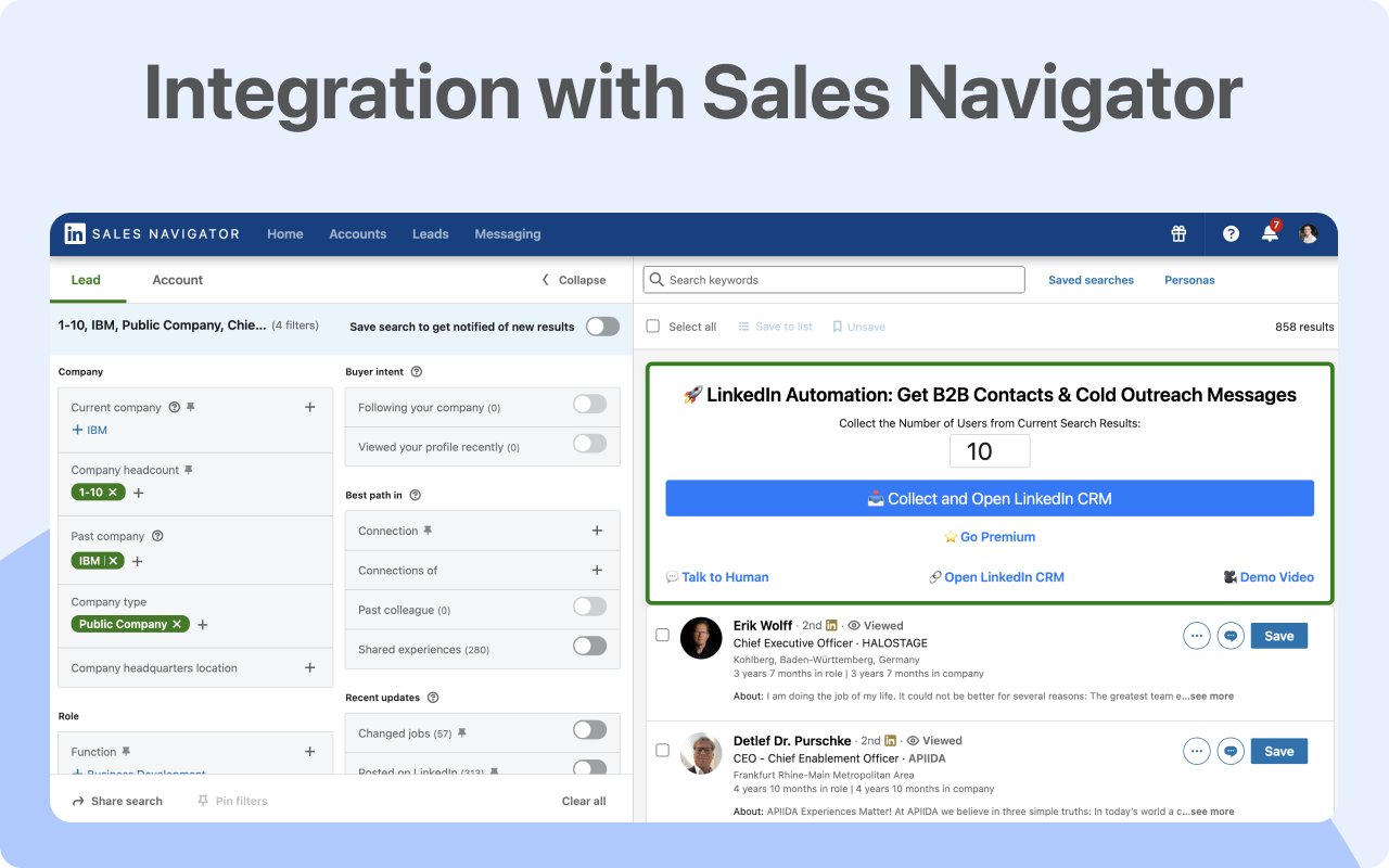 Getting emails by LinkedIn URL on Sales Navigator